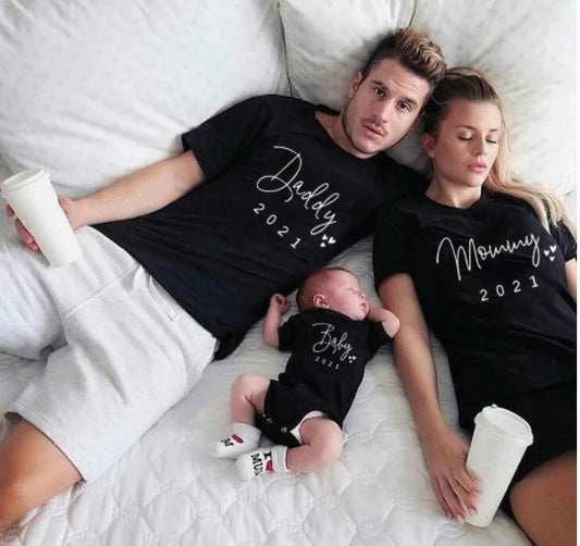 Matching Family Blouses – Letter Print Pullover Tee