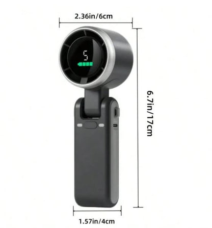3-In-1 Portable Turbo Fan, 5 Speeds, 3600mAh (1800mAh*2) Rechargeable Lithium Battery, USB Charging, Travel Pocket Fan, Outdoor And Indoor Use - Handheld, Desktop Fan, Neck Fan, Travel Fan | Modern Aesthetic