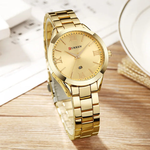 CURREN Gold Watch Women Watches Ladies Creative Steel Women's Bracelet Watches Female.