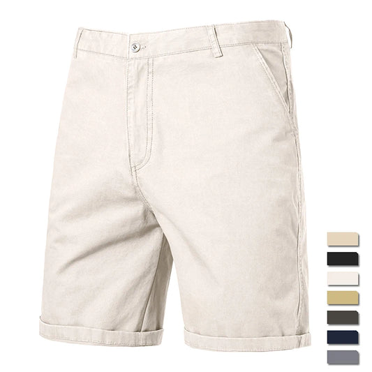 Classic Khaki Men’s Shorts – Cotton, Knee-Length, Summer Wear