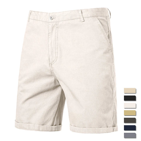 Classic Khaki Men’s Shorts – Cotton, Knee-Length, Summer Wear