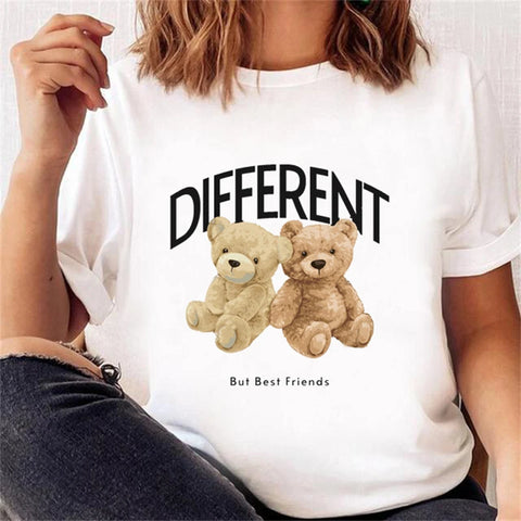 Women’s Short Sleeve Bear Tee – Trendy & Cute