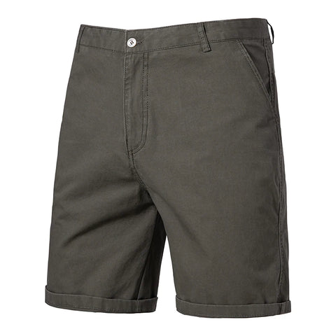 Classic Khaki Men’s Shorts – Cotton, Knee-Length, Summer Wear