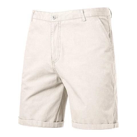 Classic Khaki Men’s Shorts – Cotton, Knee-Length, Summer Wear