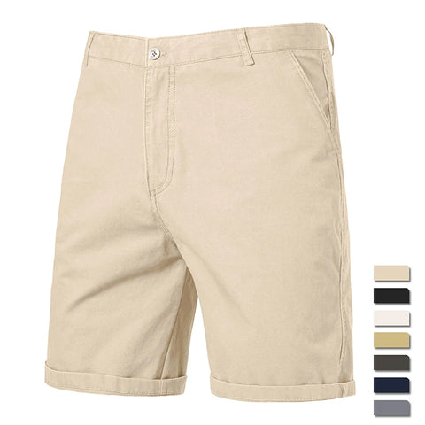 Classic Khaki Men’s Shorts – Cotton, Knee-Length, Summer Wear