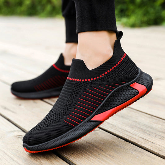Men’s Mesh Sock Slip-On Sneakers – Breathable Lightweight Running Shoes