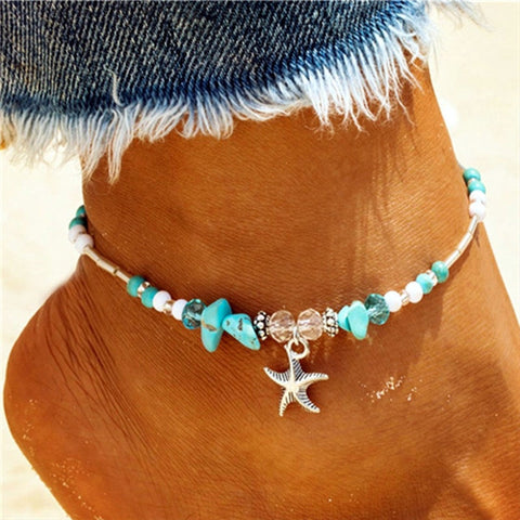 Handmade Shell Starfish Anklet for Women