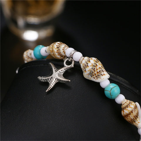 Handmade Shell Starfish Anklet for Women