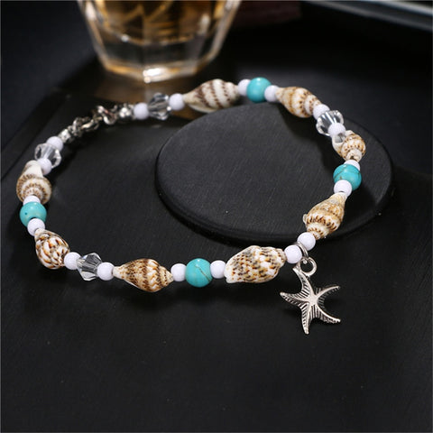 Handmade Shell Starfish Anklet for Women