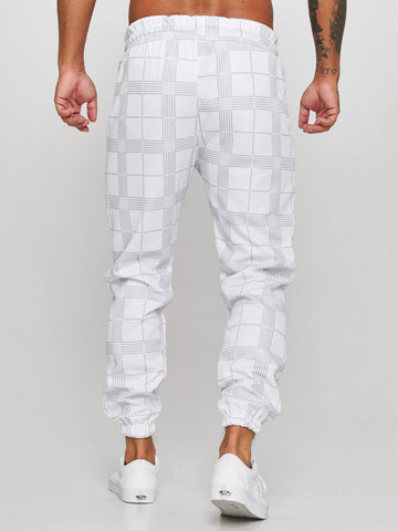 Plaid Print Men's Cargo Pants