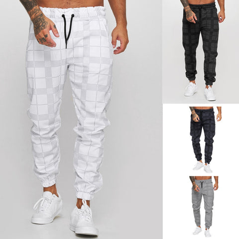 Plaid Print Men's Cargo Pants