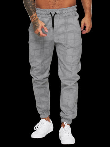 Plaid Print Men's Cargo Pants